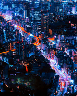 Vibrant_ Nighttime_ Cityscape Wallpaper