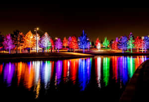 Vibrant Nighttime Lights Reflection Wallpaper