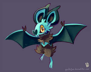 Vibrant Noibat Flying In The Twilight Sky Wallpaper