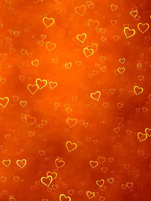 Vibrant Orange Heart Wallpaper