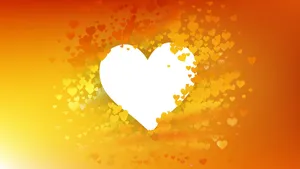 Vibrant Orange Heart On A Black Background. Wallpaper