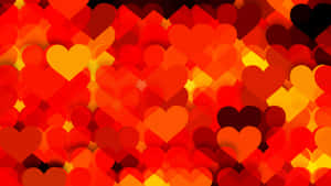 Vibrant Orange Heart Painting Wallpaper