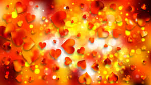 Vibrant Orange Heart Radiating Warmth And Love Wallpaper