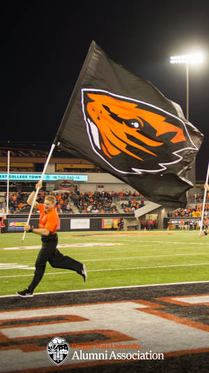 Vibrant Oregon State University Flag Wallpaper