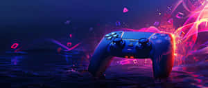 Vibrant P S5 Controller Artwork Wallpaper