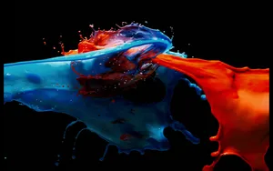 Vibrant_ Paint_ Collision_ Abstract Wallpaper