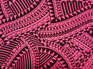 Vibrant Pink Black African Print Fabric Wallpaper