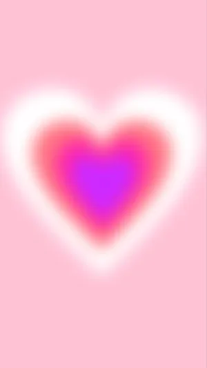 Vibrant Pink Heart Aura Wallpaper