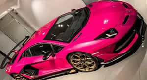 Vibrant Pink Lamborghini Aventador Wallpaper