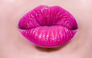 Vibrant Pink Lips Wallpaper Wallpaper