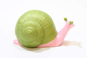 Vibrant Pink Snail On A Botanical Background Wallpaper