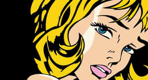 Vibrant Pop Art Depiction Of Stylish Woman On Phone Wallpaper