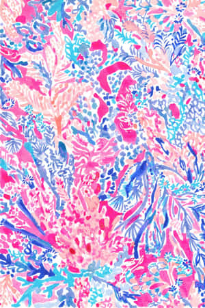 Vibrant Preppy Floral Pattern Wallpaper