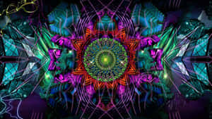 Vibrant Psychedelic 3d Art Explosion Wallpaper