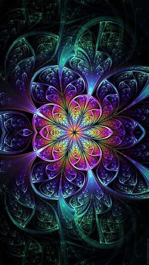 Vibrant Psychedelic Flower Blossoms Wallpaper