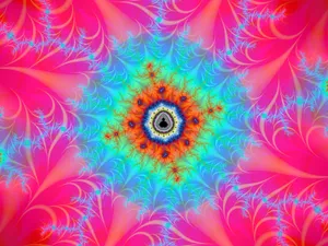 Vibrant Psychedelic Flowers In Bloom Wallpaper