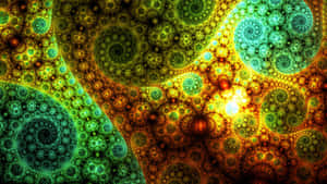 Vibrant Psychedelic Fractal Art Wallpaper