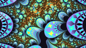 Vibrant Psychedelic Fractals In A Mesmerizing Pattern Wallpaper