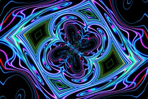 Vibrant Psychedelic Neon Lights Display Wallpaper