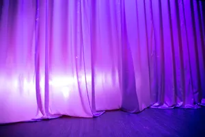 Vibrant Purple Curtains Lighting Wallpaper