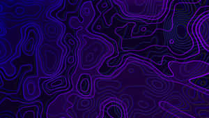 Vibrant_ Purple_ Topographic_ Waves Wallpaper