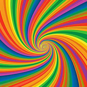 Vibrant Rainbow Swirl Illusion Wallpaper
