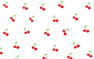 Vibrant Red Cherry Pattern Wallpaper