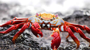 Vibrant_ Red_ Crab_on_ Rocks.jpg Wallpaper