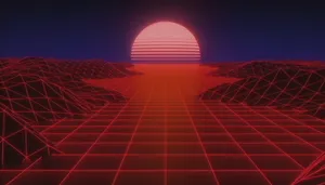 Vibrant, Red Retro 80s Aesthetic Vibe Wallpaper