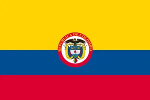 Vibrant Republic Of Colombia Flag Waving In The Air Wallpaper