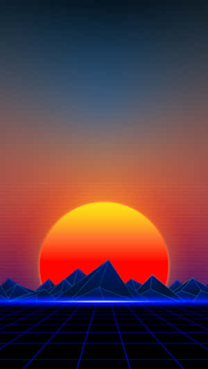 Vibrant Retro Neon Cityscape Wallpaper