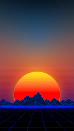 Vibrant Retro Neon Cityscape Wallpaper