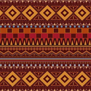Vibrant Retro Tribal Pattern Wallpaper