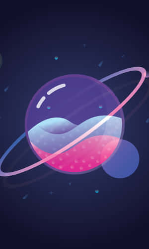 Vibrant Saturn Illustration Wallpaper