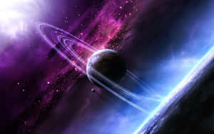 Vibrant Saturnin Space Art.jpg Wallpaper