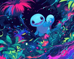 Vibrant Squirtlein Wonderland Wallpaper