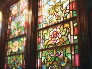 Vibrant_ Stained_ Glass_ Window Wallpaper