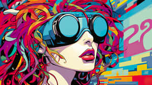 Vibrant_ Technicolor_ Woman_ Vector_ Art Wallpaper