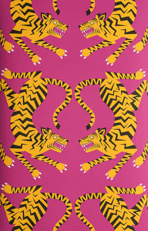 Vibrant Tiger Pattern Art Wallpaper