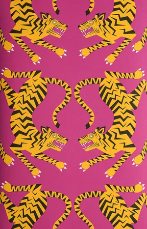 Vibrant Tiger Pattern Art Wallpaper