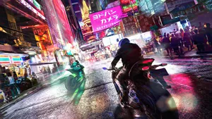 Vibrant Urban Nightlife Speed Wallpaper