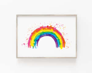 Vibrant Watercolor Rainbow Art Wallpaper