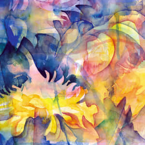 Vibrant Yellow Art Abstract Design Wallpaper