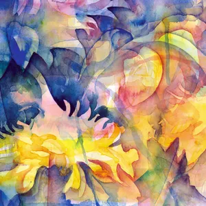 Vibrant Yellow Art Abstract Design Wallpaper