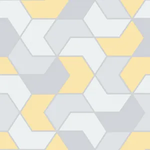 Vibrant Yellow Geometric Pattern Wallpaper