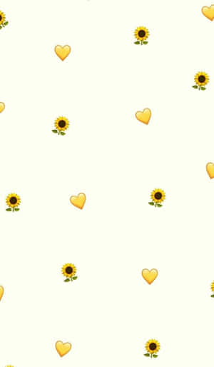 Vibrant Yellow Heart On A Deep Blue Background Wallpaper