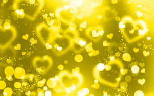 Vibrant Yellow Heart On Grayscale Background Wallpaper