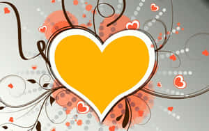 Vibrant Yellow Heart Wallpaper Wallpaper