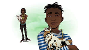 Vibrant Ynw Melly Cartoon Art Wallpaper