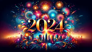 Vibrant2024 New Year Celebration Wallpaper